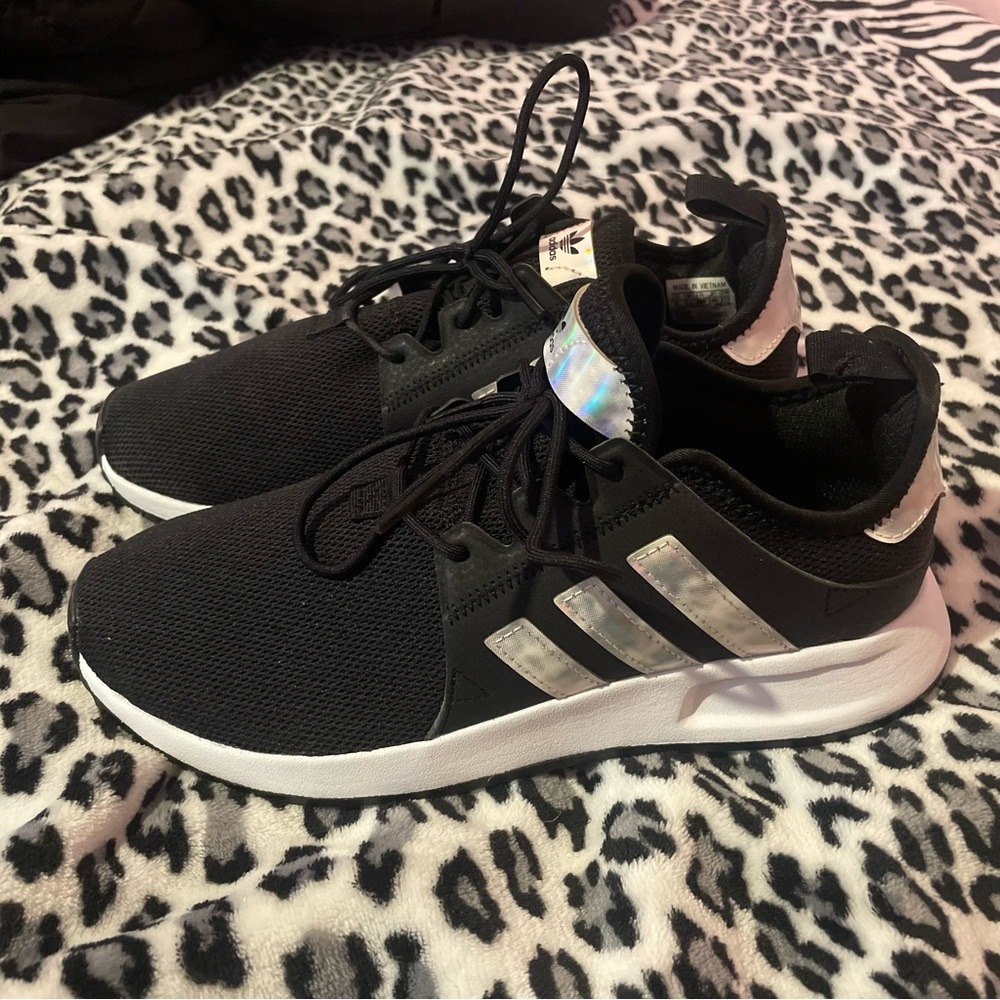 Black iridescent adidas